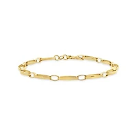 10K Gold 7.5" Oval Paperclip Link Bracelet