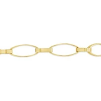 10K Gold 7.5" Oval Paperclip Link Bracelet