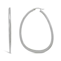 10K White Gold Large Hoop Earring