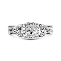 14K White Gold 1.00CTW Diamond Three-Stone Ring