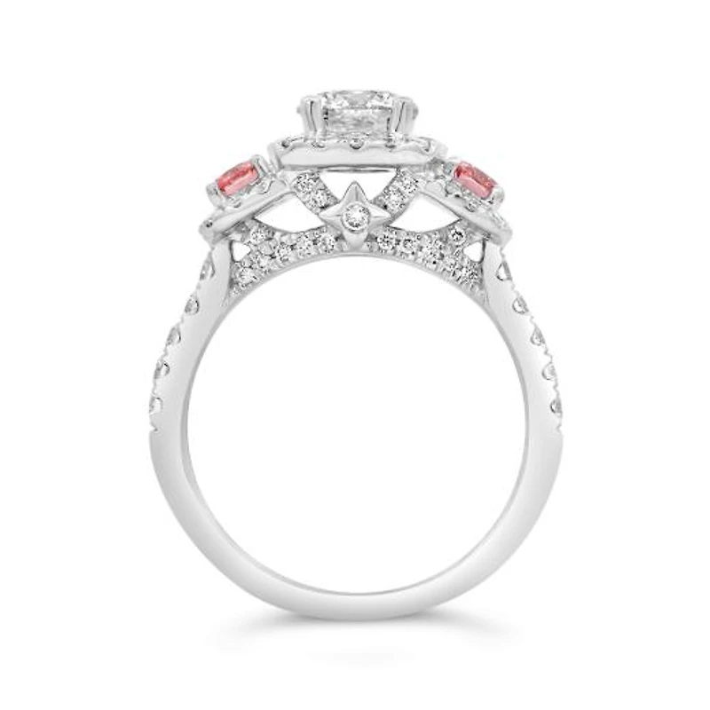 Jenny Packham 18K White Gold Lab Grown 1.75CTW White & Pink Diamond Bridal Ring