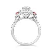 Jenny Packham 18K White Gold Lab Grown 1.75CTW White & Pink Diamond Bridal Ring
