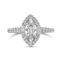 Jenny Packham 18K White Gold Lab Grown 1.50CTW Marquise Diamond Bridal Ring