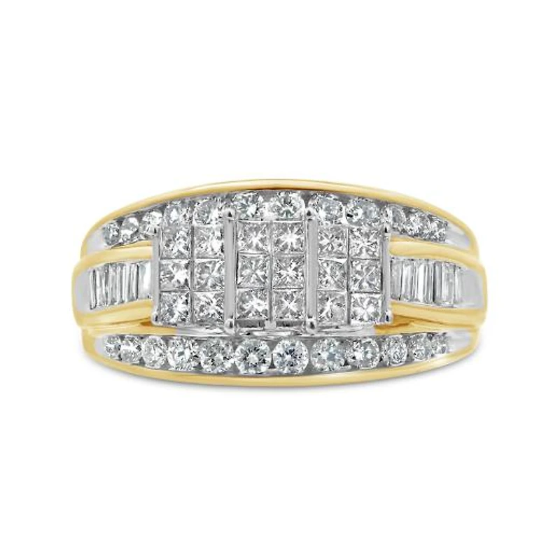 10K Yellow Gold 1.00CTW Princessa Diamond Ring