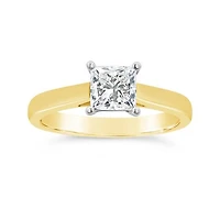 New Brilliance 14K Yellow Gold Lab Grown 1.00CT Princess Cut Diamond Ring