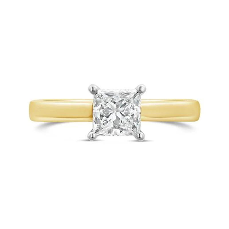 New Brilliance 14K Yellow Gold Lab Grown 1.00CT Princess Cut Diamond Ring