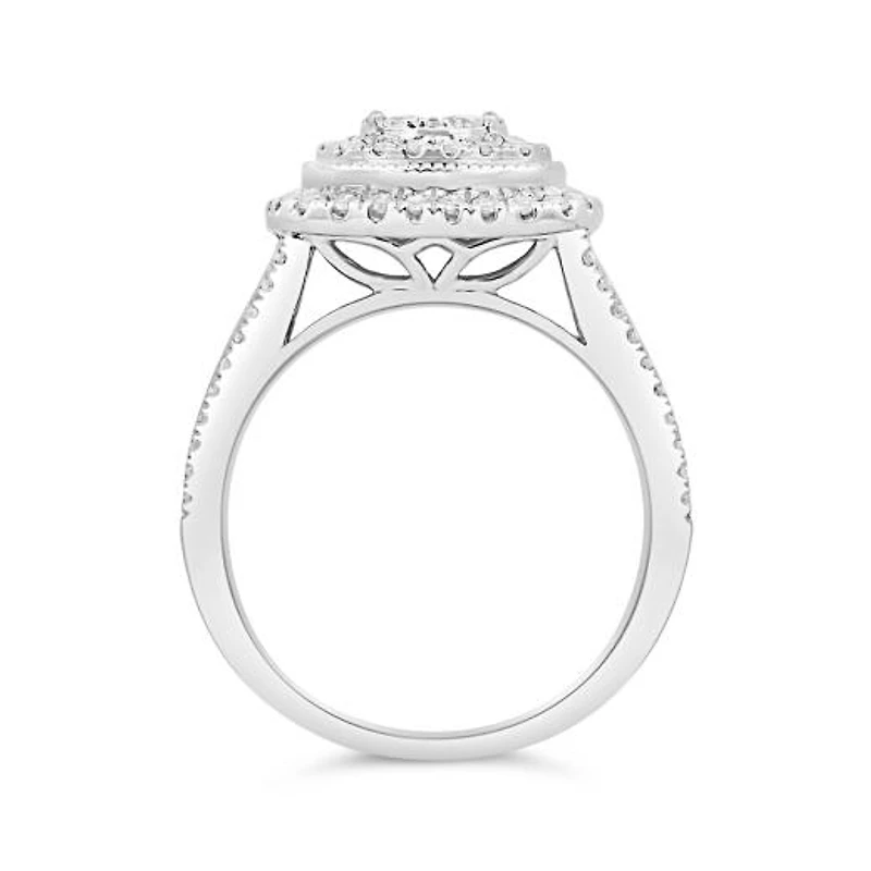 10K White Gold 1.00CTW Diamond Bridal Set