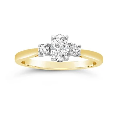 Glacier Fire 14K Yellow Gold Canadian 0.55CTW Diamond Three-Stone Ring