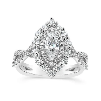 My Diamond Story 14K White Gold Canadian 1.33CTW Marquise Diamond Bridal Ring