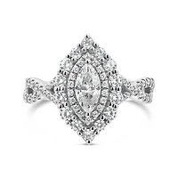 My Diamond Story 14K White Gold Canadian 1.33CTW Marquise Diamond Bridal Ring