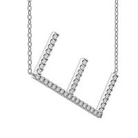 New Brilliance Sterling Silver Lab Grown 0.75CTW Diamond Initial "E" Necklace