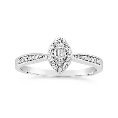 Sterling Silver 0.15CTW Diamond Promise Ring