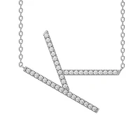 New Brilliance Sterling Silver Lab Grown 0.75CTW Diamond Initial "K" Necklace