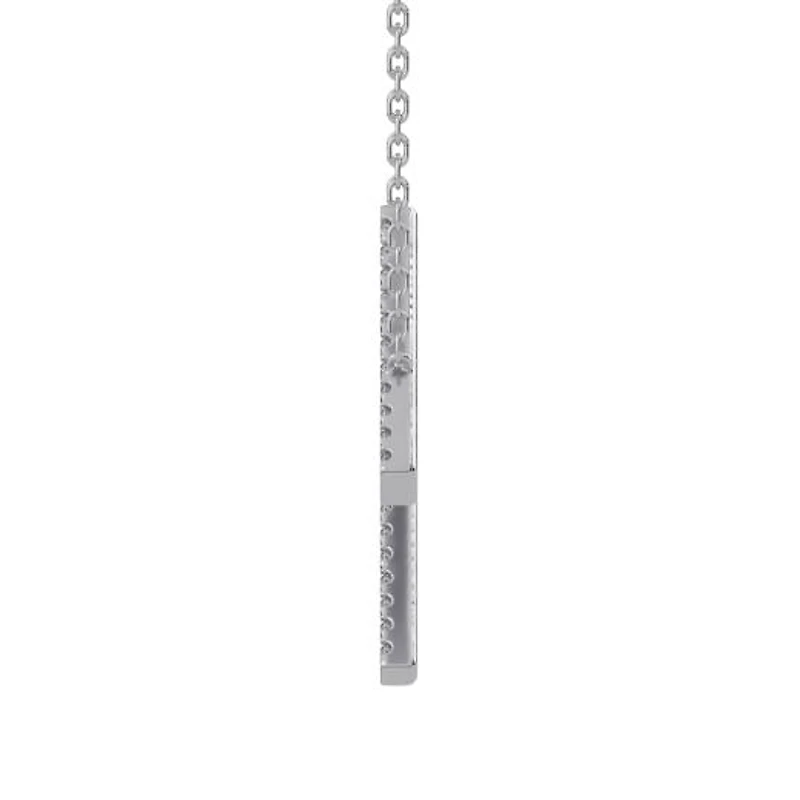 New Brilliance Sterling Silver Lab Grown 0.75CTW Diamond Initial "M" Necklace