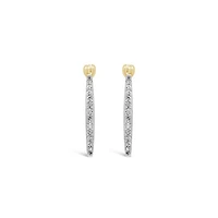 10K Yellow Gold 0.12CTW Diamond Square Shape Hoop Earrings