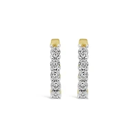 10K Yellow Gold Diamond Hoop Earrings