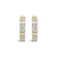 10K Yellow Gold 0.50CTW Diamond Hoop Earrings