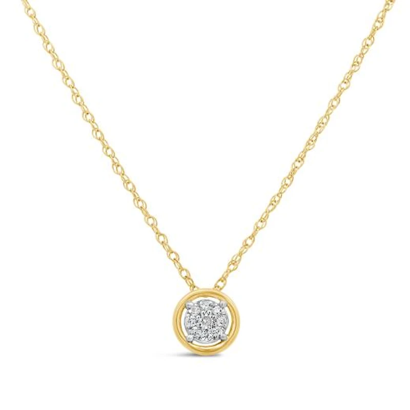 Bouquet 10K Yellow Gold Diamond Pendant