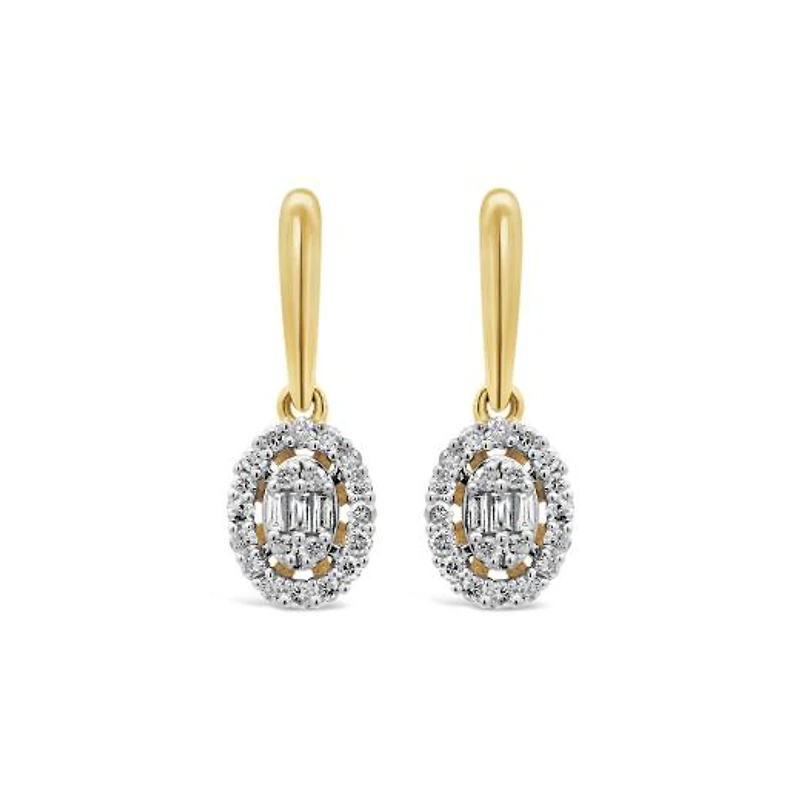 Bouquet 10K Yellow Gold 0.23CTW Diamond Fashion Dangle Earrings