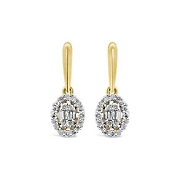 Bouquet 10K Yellow Gold 0.23CTW Diamond Fashion Dangle Earrings