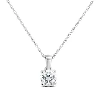 New Brilliance 14K White Gold Lab Grown 0.50CT Diamond Solitaire Pendant
