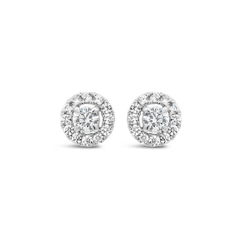New Brilliance 10K White Gold Lab Grown 1.00CTW Diamond Stud Earrings
