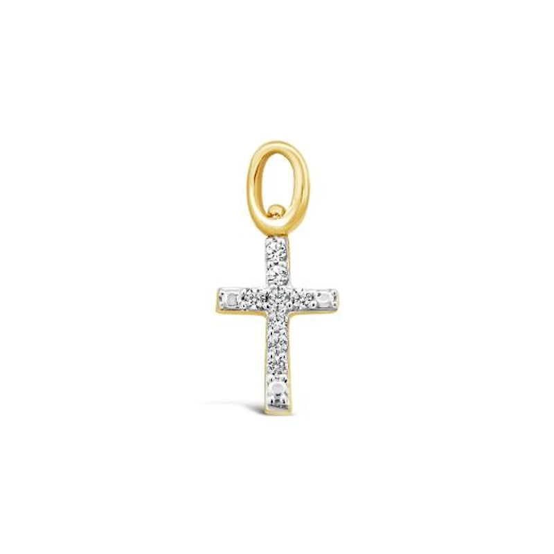 Charmables 10K Yellow Gold Diamond Cross Interchangeable Charm
