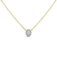 Charmables 10K Yellow Gold Diamond Oval Shaped Necklace