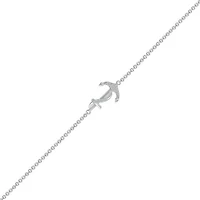 Bella Moda Sterling Silver Diamond Anchor Anklet