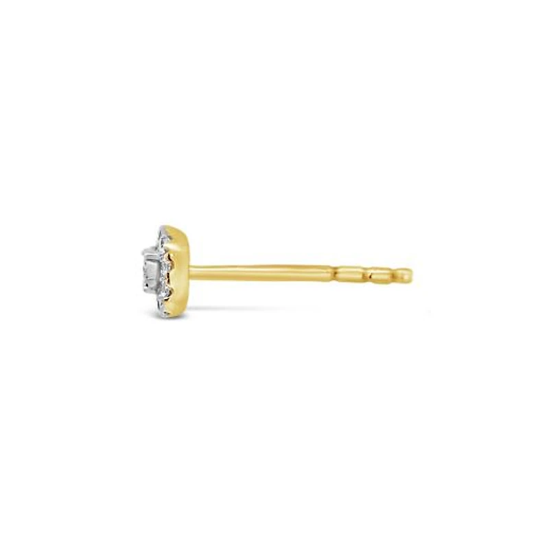 Charmables 10K Yellow Gold Cushion Shaped Diamond Single Stud Earring