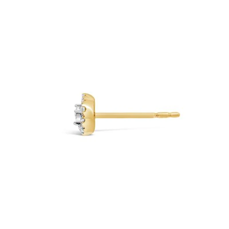 Charmables 10K Yellow Gold Heart Shaped Diamond Single Stud Earring