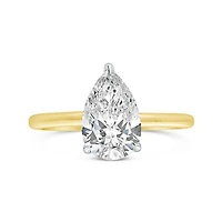 New Brilliance 14K Yellow Gold Lab Grown 2.08CTW Pear Cut Diamond Ring
