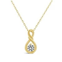 New Brilliance 10K Yellow Gold Lab Grown 0.50CT Diamond Infinity Pendant
