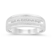 10K White Gold 0.25CTW Diamond Wedding Band