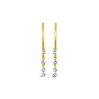 Brevani 10K Yellow Gold 0.78CTW Diamond Dangle Hoop Earrings