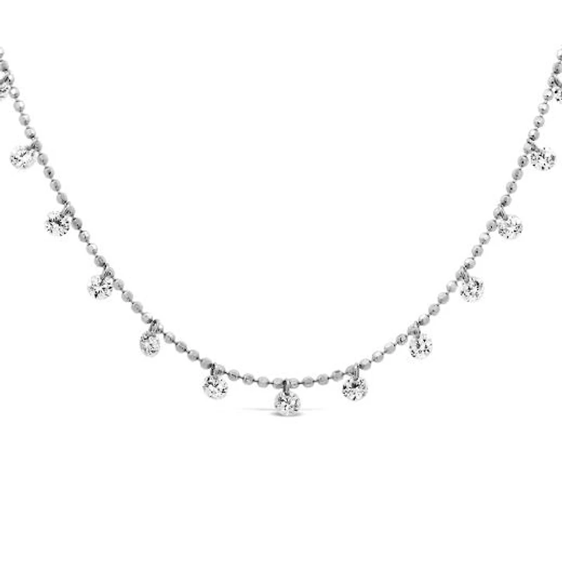Brevani 10K White Gold 1.15CTW Diamond Dangle Necklace
