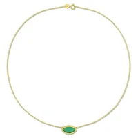 Julianna B Yellow Plated Sterling Silver Green Chalcedony Necklace