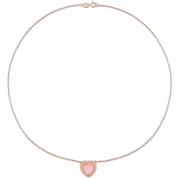 Julianna B Rose Plated Sterling Silver Heart Shape Pink Opal Necklace
