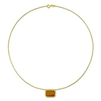 Julianna B Yellow Plated Sterling Silver Tiger Eye Necklace