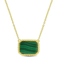 Julianna B Yellow Plated Sterling Silver Malachite Necklace