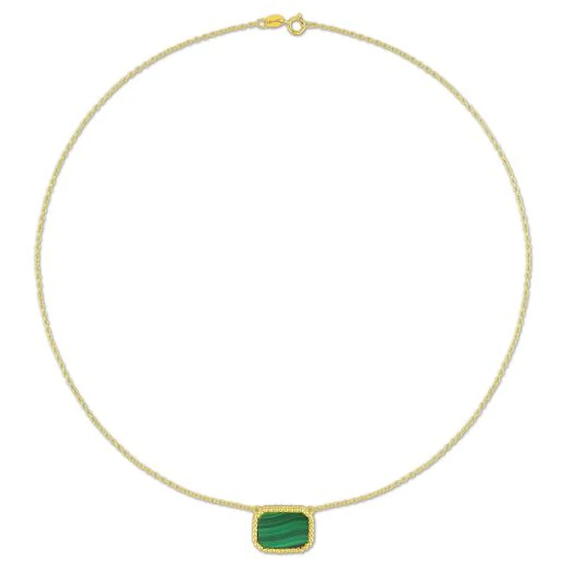 Julianna B Yellow Plated Sterling Silver Malachite Necklace
