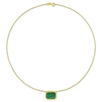 Julianna B Yellow Plated Sterling Silver Malachite Necklace