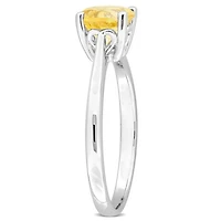 Julianna B Sterling Silver Citrine Solitaire Ring