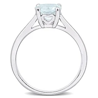 Julianna B Sterling Silver Aquamarine Solitaire Ring