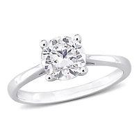 Julianna B Sterling Silver Created White Sapphire Solitaire Ring