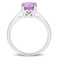 Julianna B Sterling Silver Amethyst Solitaire Ring