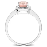 Julianna B Sterling Silver Morganite and Diamond Ring