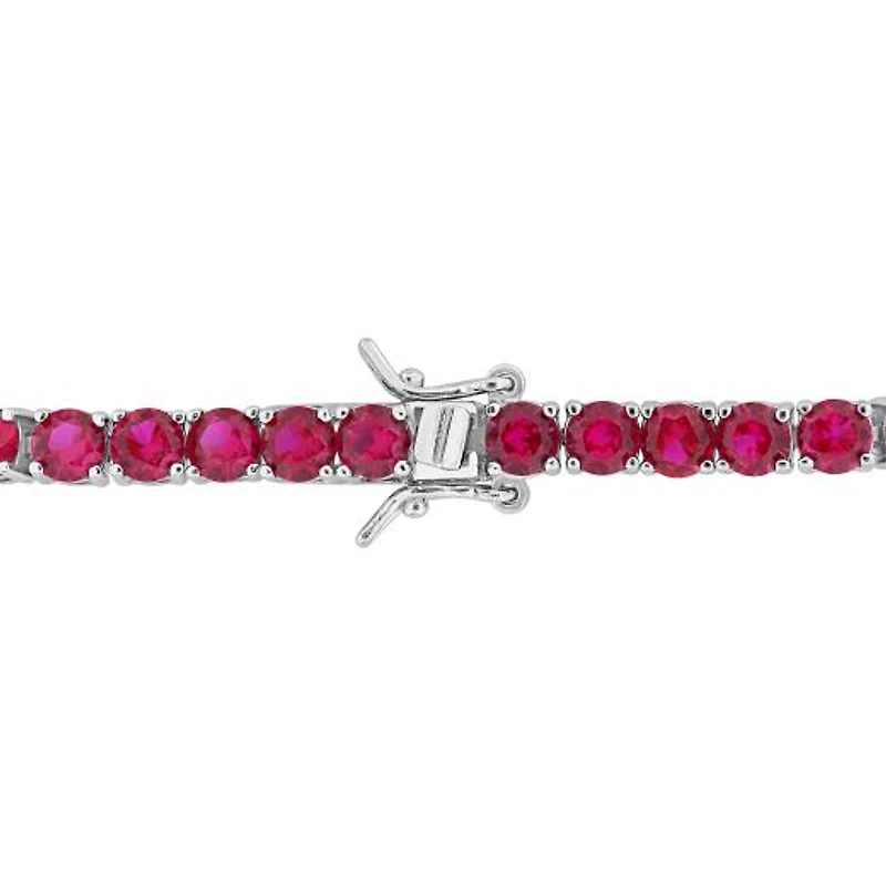 Julianna B Sterling Silver Created Ruby 7.5" Bracelet