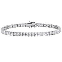Julianna B Sterling Silver Created White Sapphire 9" Bracelet