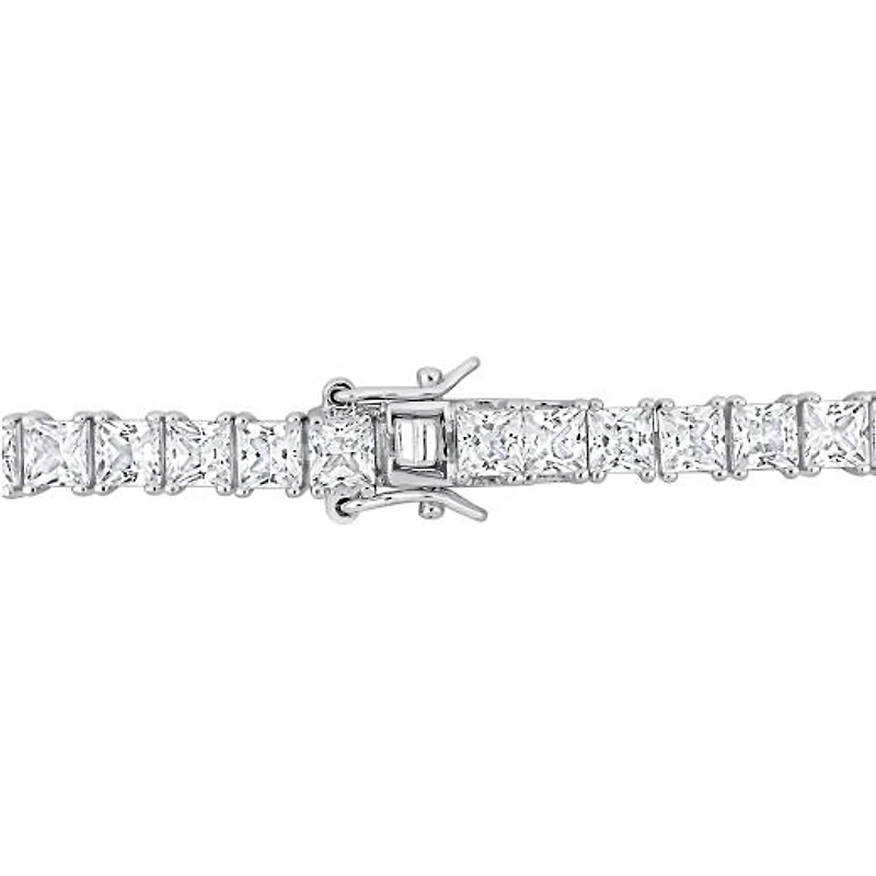 Julianna B Sterling Silver Created White Sapphire 9" Bracelet
